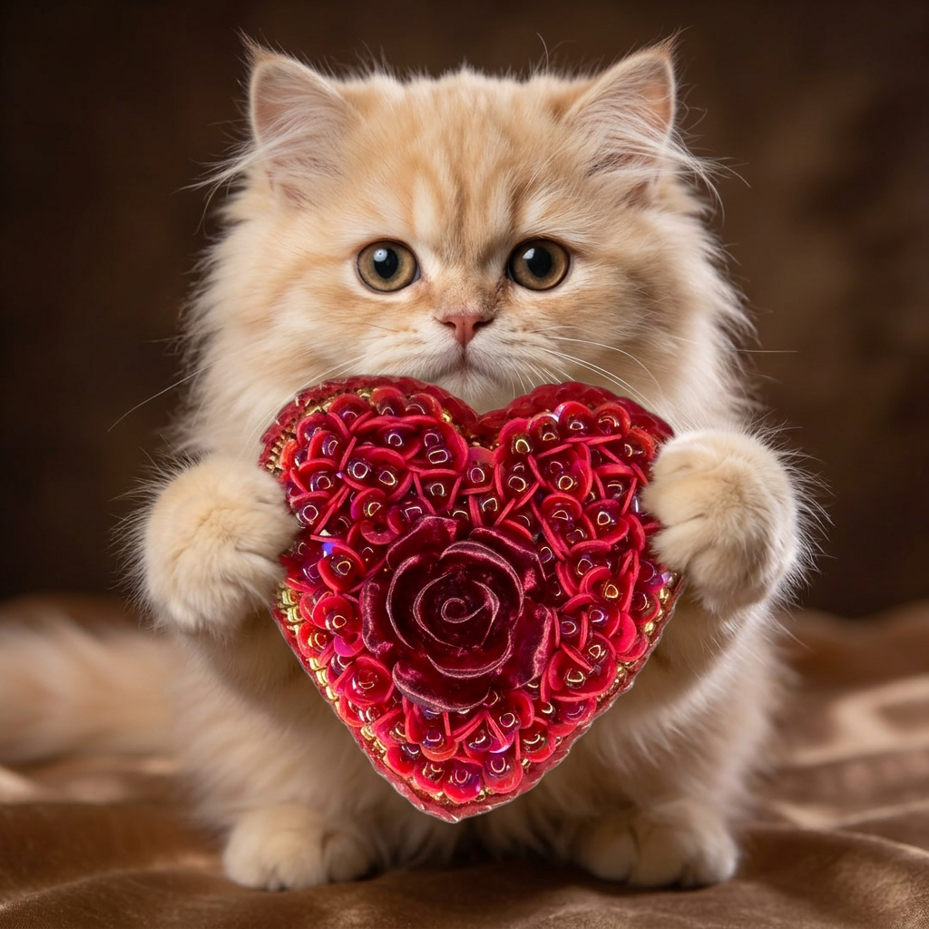 Deep Red Velvet Heart Brooch, Dark Red Sequin Heart Pin with Rose, Handmade Romantic Valentine Jewelry, Love Gift