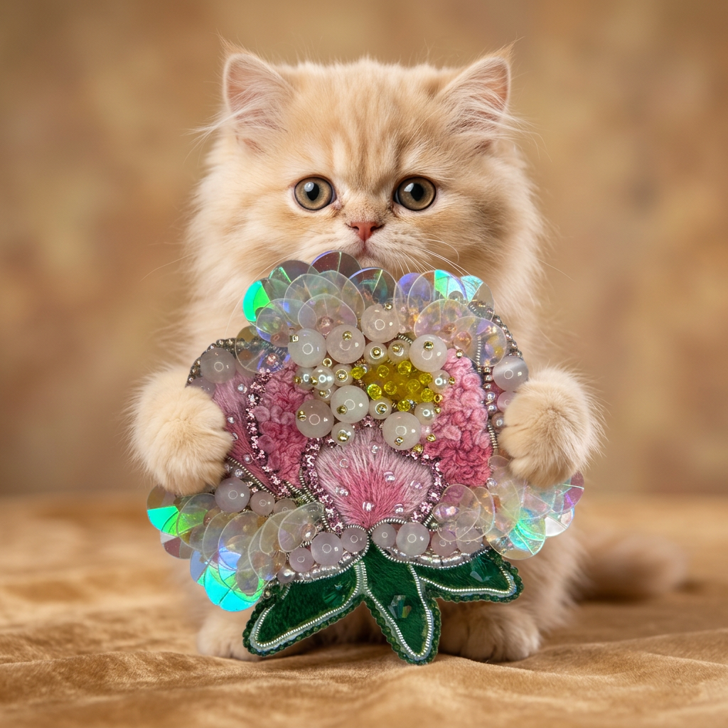 Pink Peony Brooch, Handmade Flower Brooch with Beads and Cat Eye Stones, Unique Floral Jewelry for Women, Gift for Her, Embroidered Floral Jewelry, Blooming Peony Pin; Romantic Gift for Her