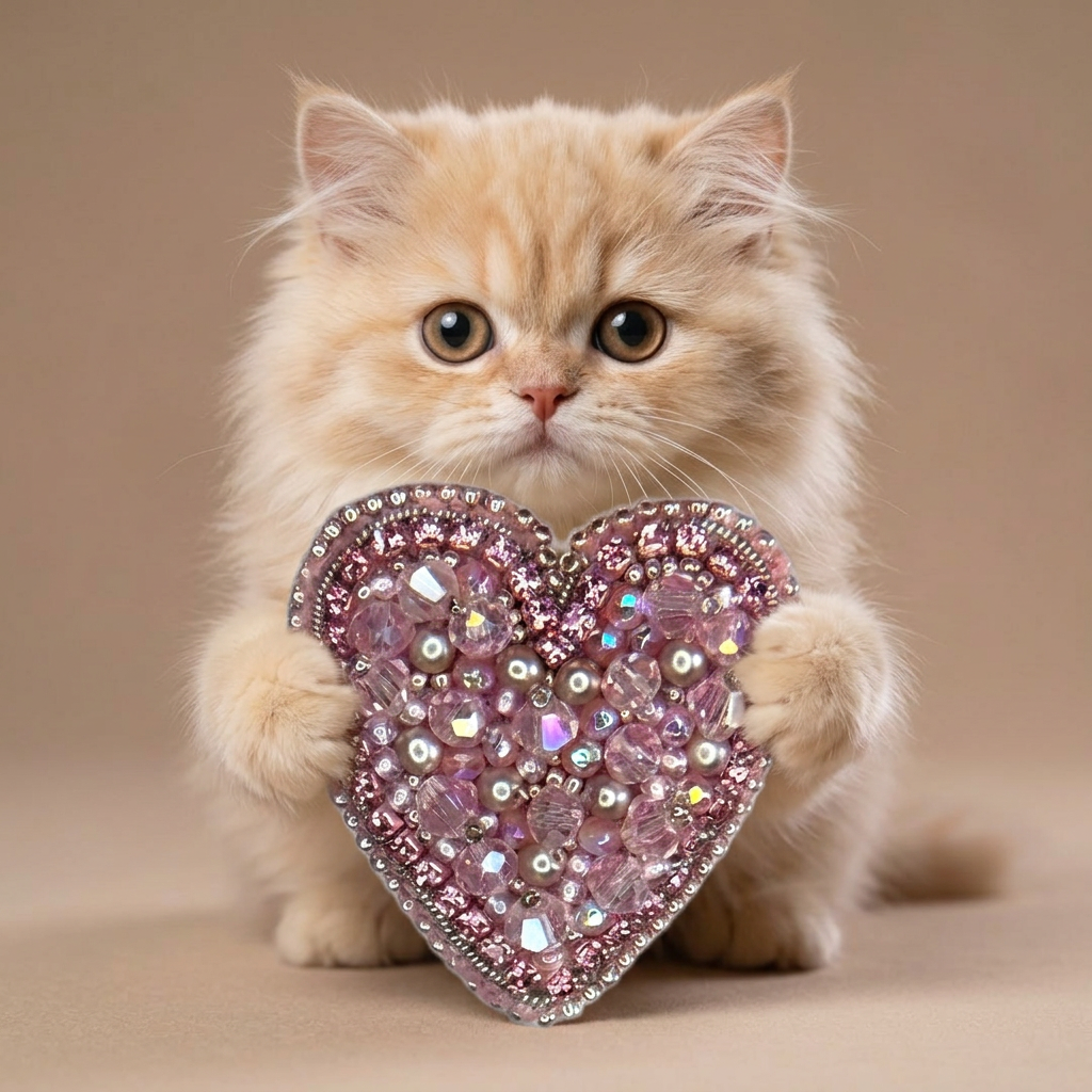 Dusty Rose Pink Heart Brooch, Mauve Beaded Heart Pin Faceted Glass, Handmade Romantic Jewelry, Feminine Love Gift