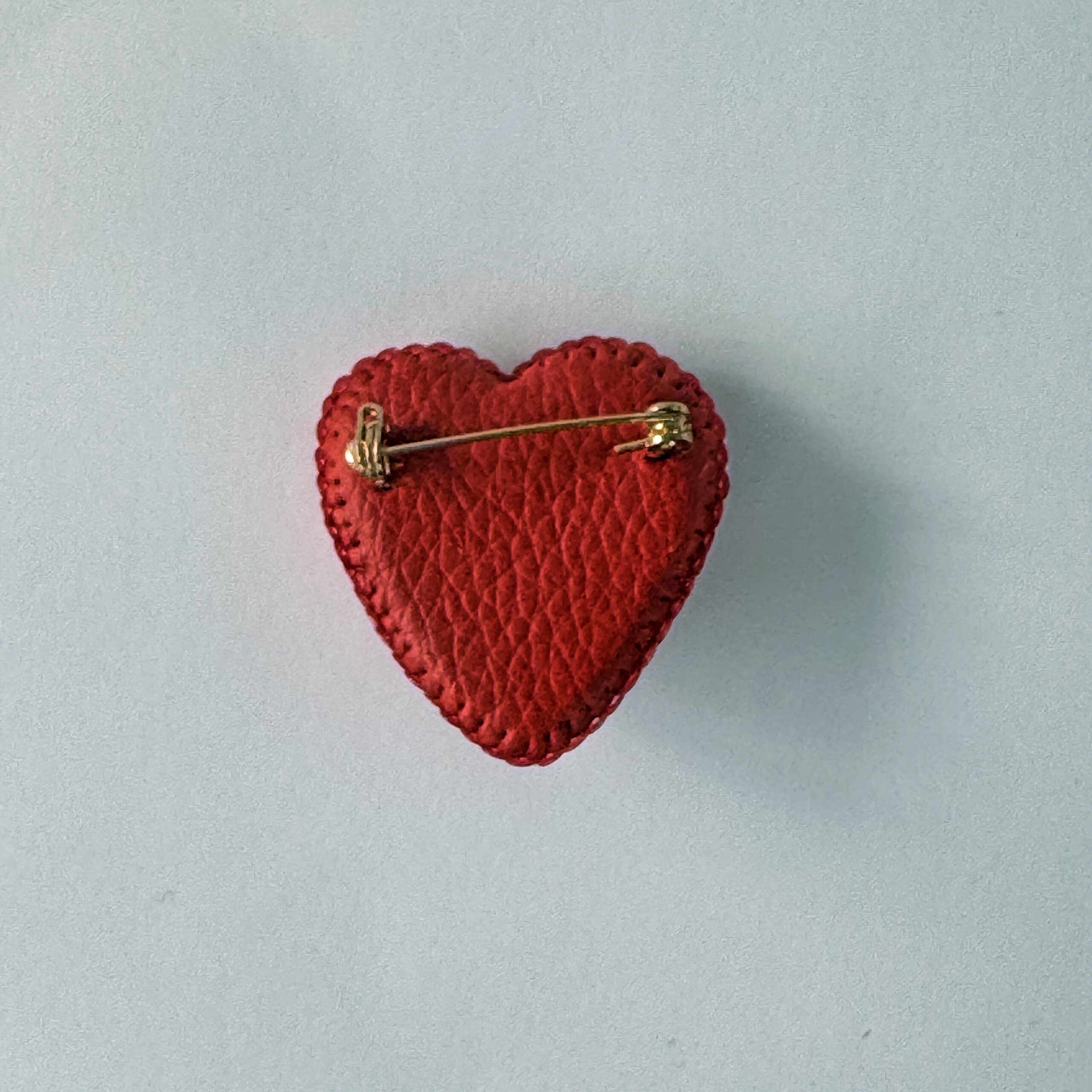 Red Heart Brooch All Sequins with Red Rose, Small Monochrome Heart Pin, Handmade Valentine Jewelry, Love Gift Her — view 7