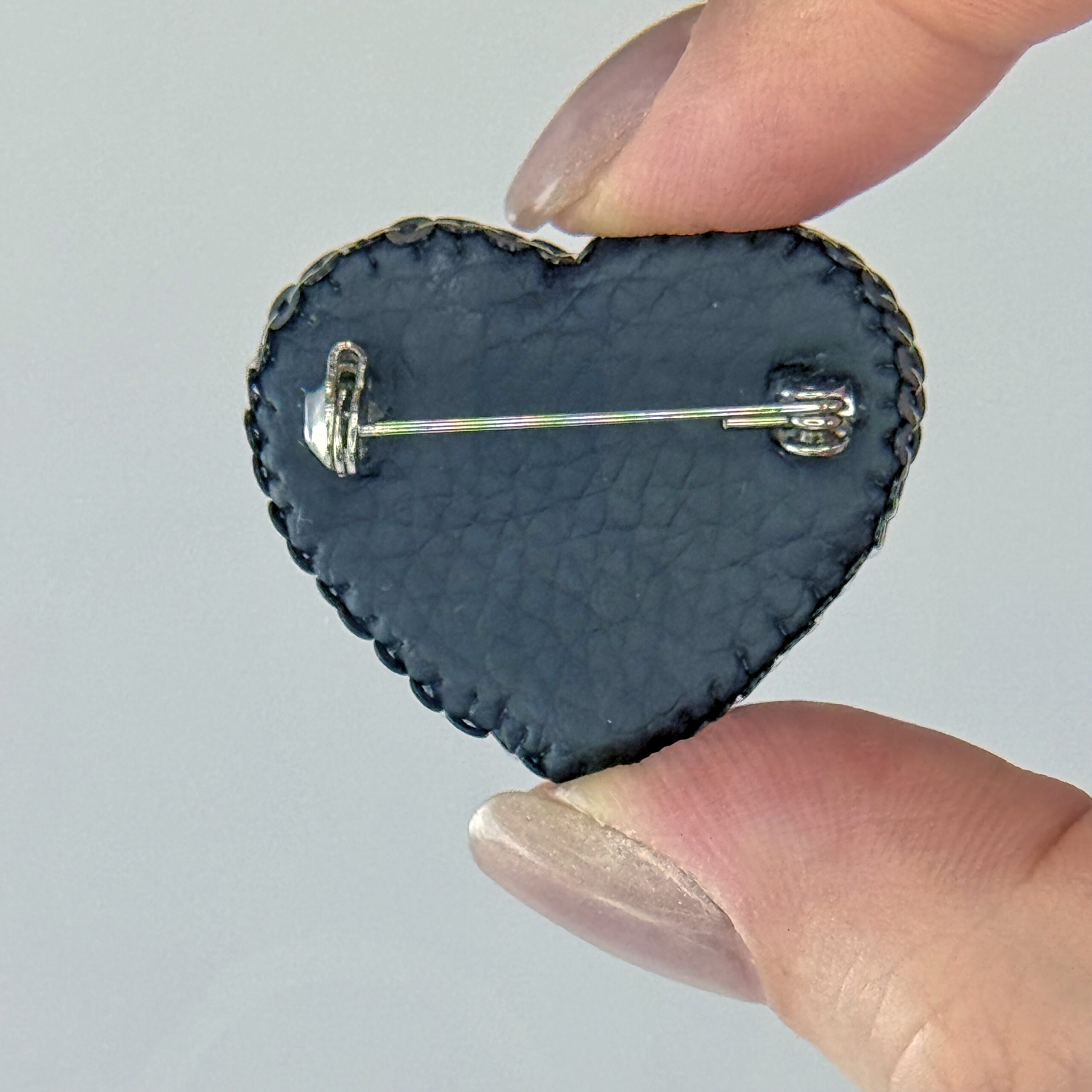 Yin Yang Heart Brooch Small, Black White Balance Pin, Crystal Bead Harmony Heart, Handmade Zen Jewelry Gift — view 8