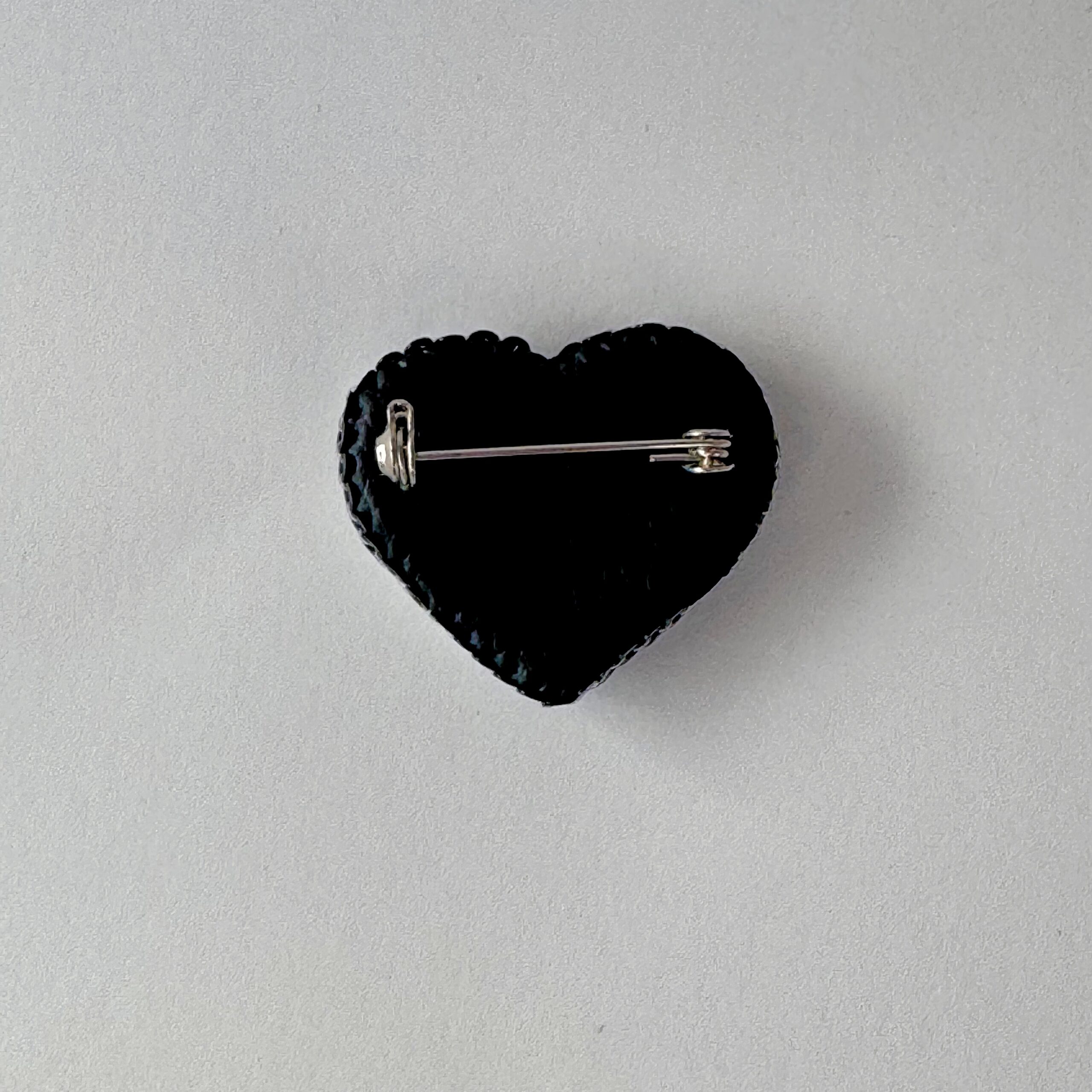 Yin Yang Heart Brooch Black White Small, Balance Heart Pin Crystal Bead, Handmade Zen Harmony Jewelry, Spiritual Gift — view 6